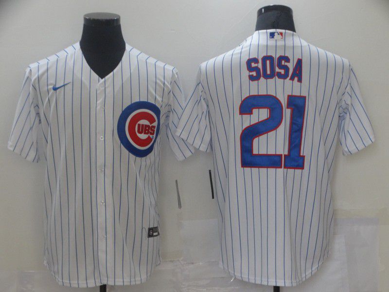 Men Chicago Cubs #21 Sosa White Game Nike MLB Jerseys->chicago bears->NFL Jersey